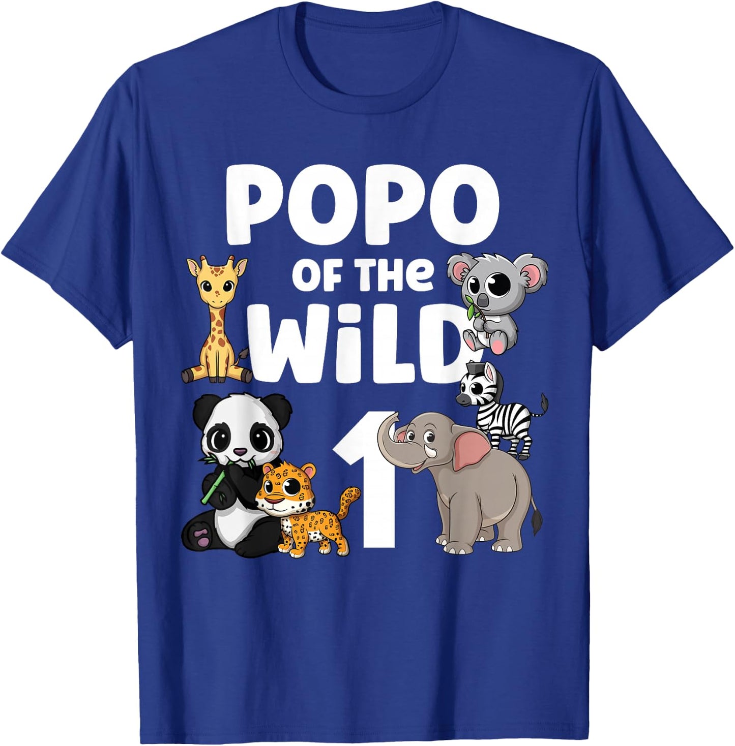 Popo of the Wild One Zoo Birthday Party Safari Jungle Animal T-Shirt - T-Shirt | Royal
