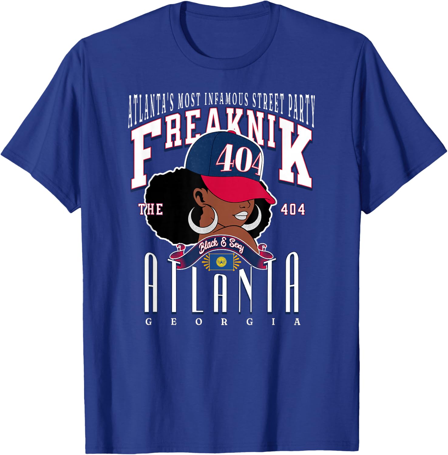 Around the Way Girls: Area Code Queens Freaknik Atlanta Culture Adults Black Small Short Sleeve Classic Regular Fit Lightweight Unique Design T-Shirt - T-Shirt | Royal