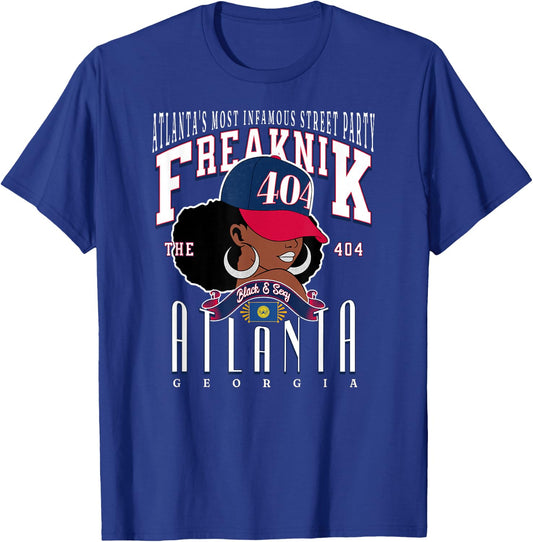 Around the Way Girls: Area Code Queens Freaknik Atlanta Culture Adults Black Small Short Sleeve Classic Regular Fit Lightweight Unique Design T-Shirt - T-Shirt | Royal