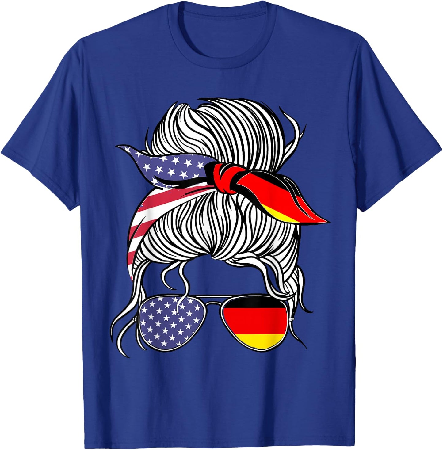 German American Patriot Grown Proud Women Girl Flag T-Shirt - T-Shirt | Royal
