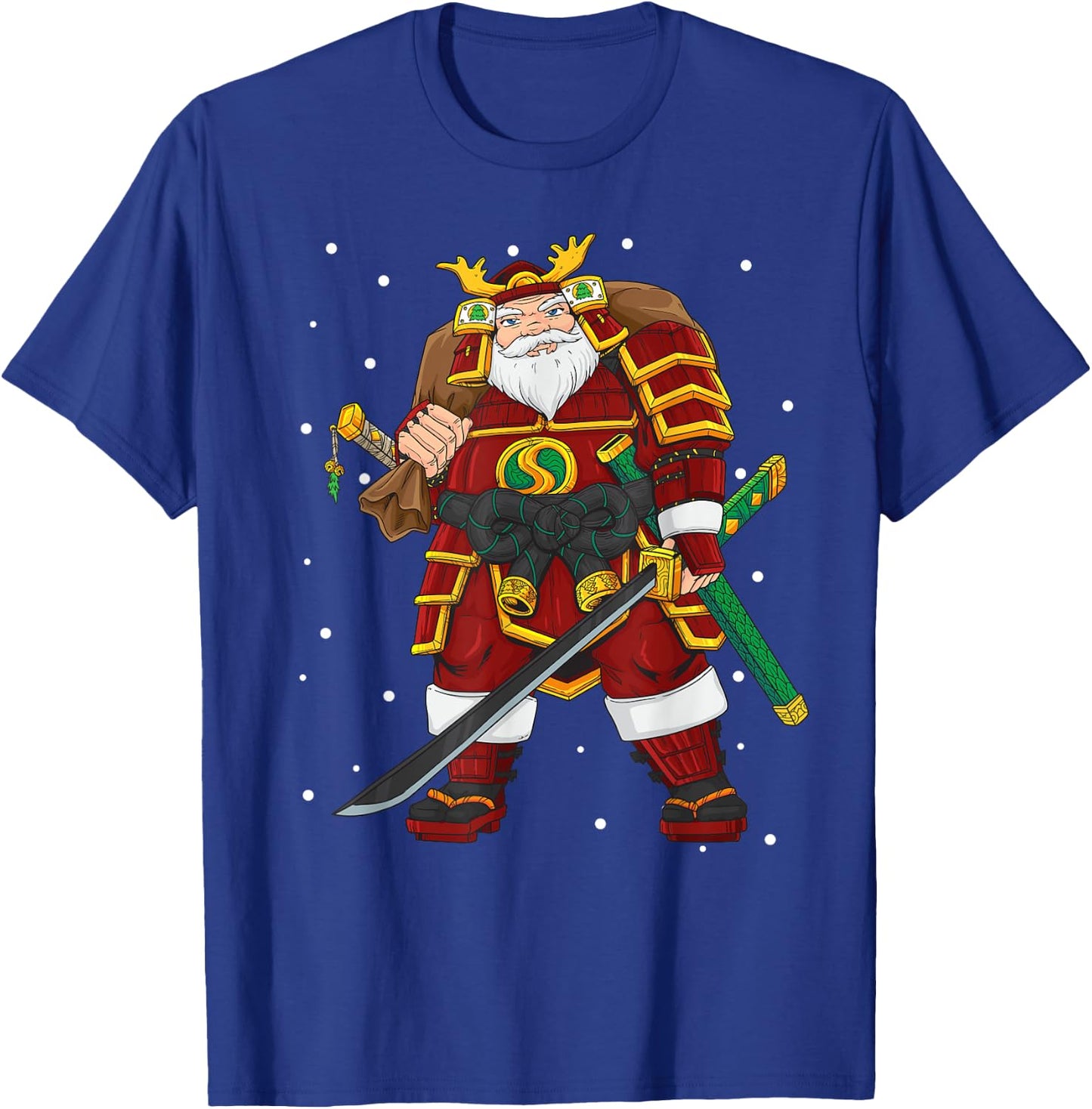 Funny Japanese Samurai Santa Claus Christmas T-Shirt - T-Shirt | Royal