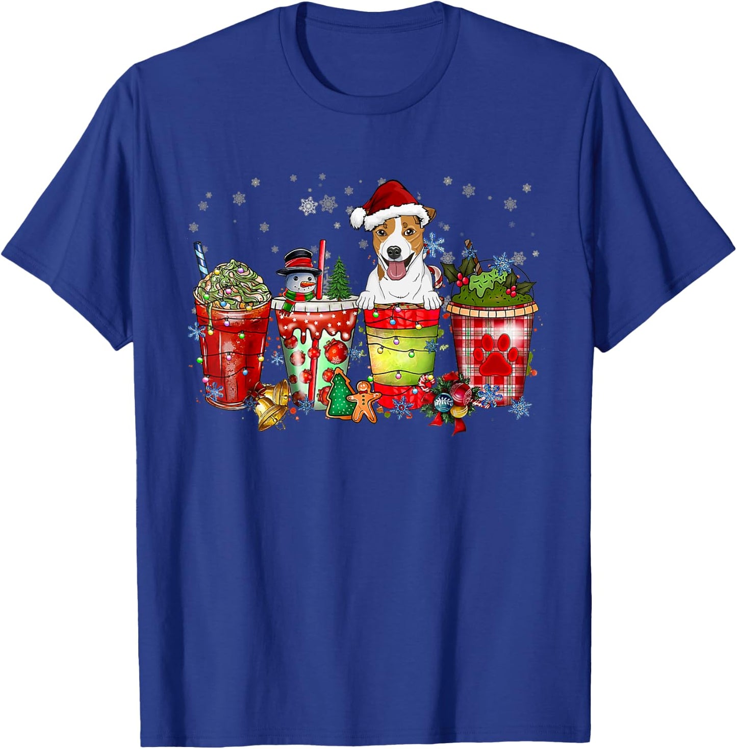 Cute Jack Russel Terrier Dog Christmas Coffee Pajamas Xmas T-Shirt - T-Shirt | Royal