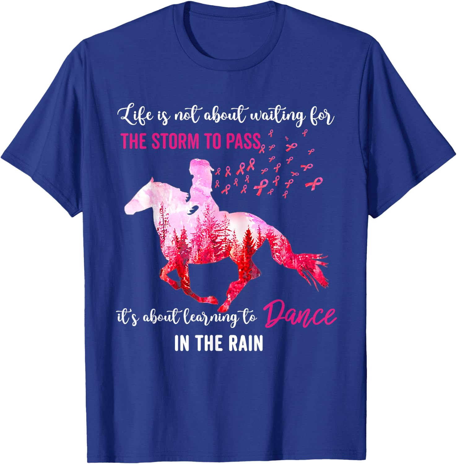 Breast Cancer Awareness I Am The Storm Horse Survivor T-Shirt - T-Shirt | Royal