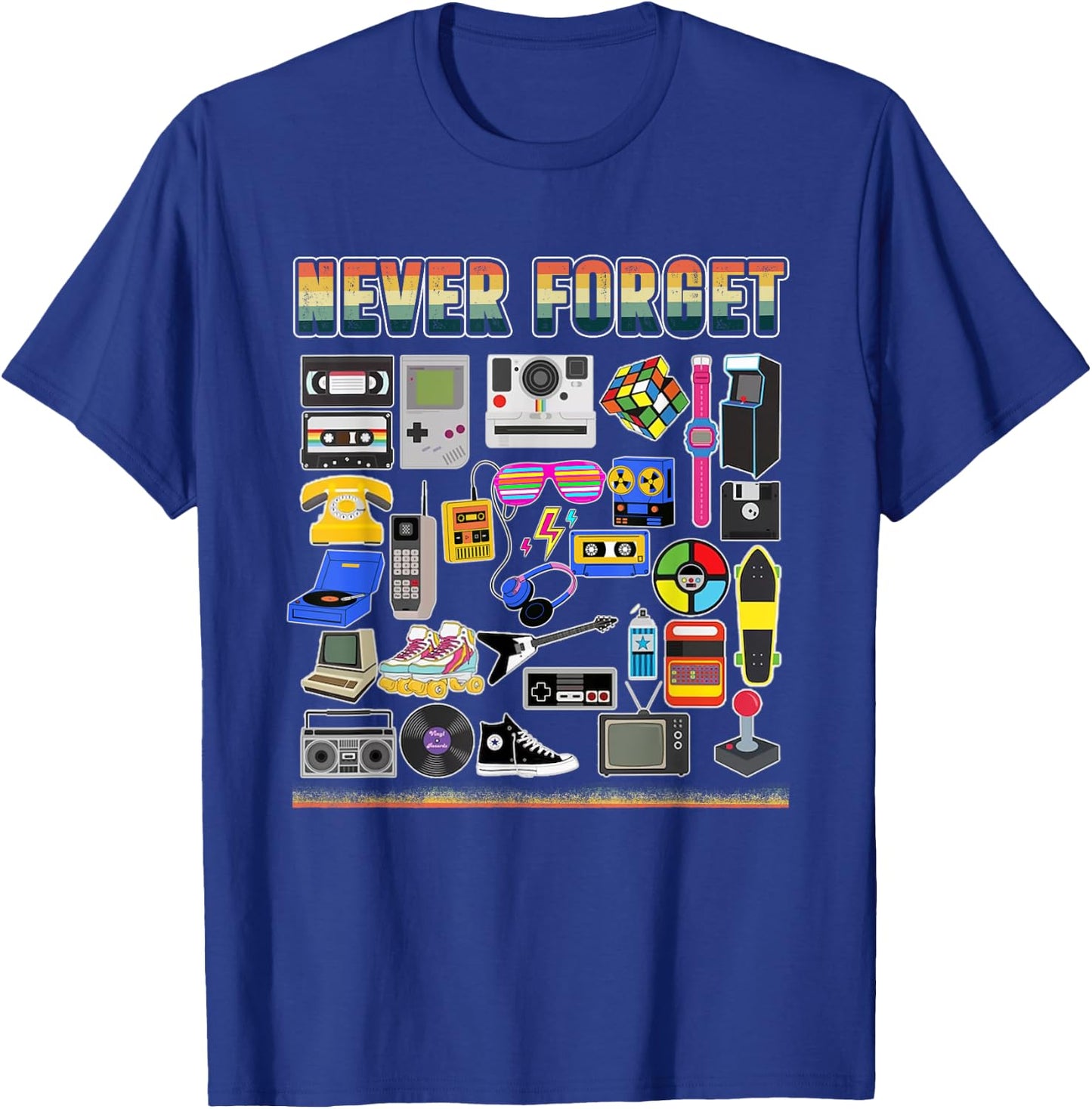 Never Forget 80s Retro Vintage Costume Party Retro 80s T-Shirt - T-Shirt | Royal