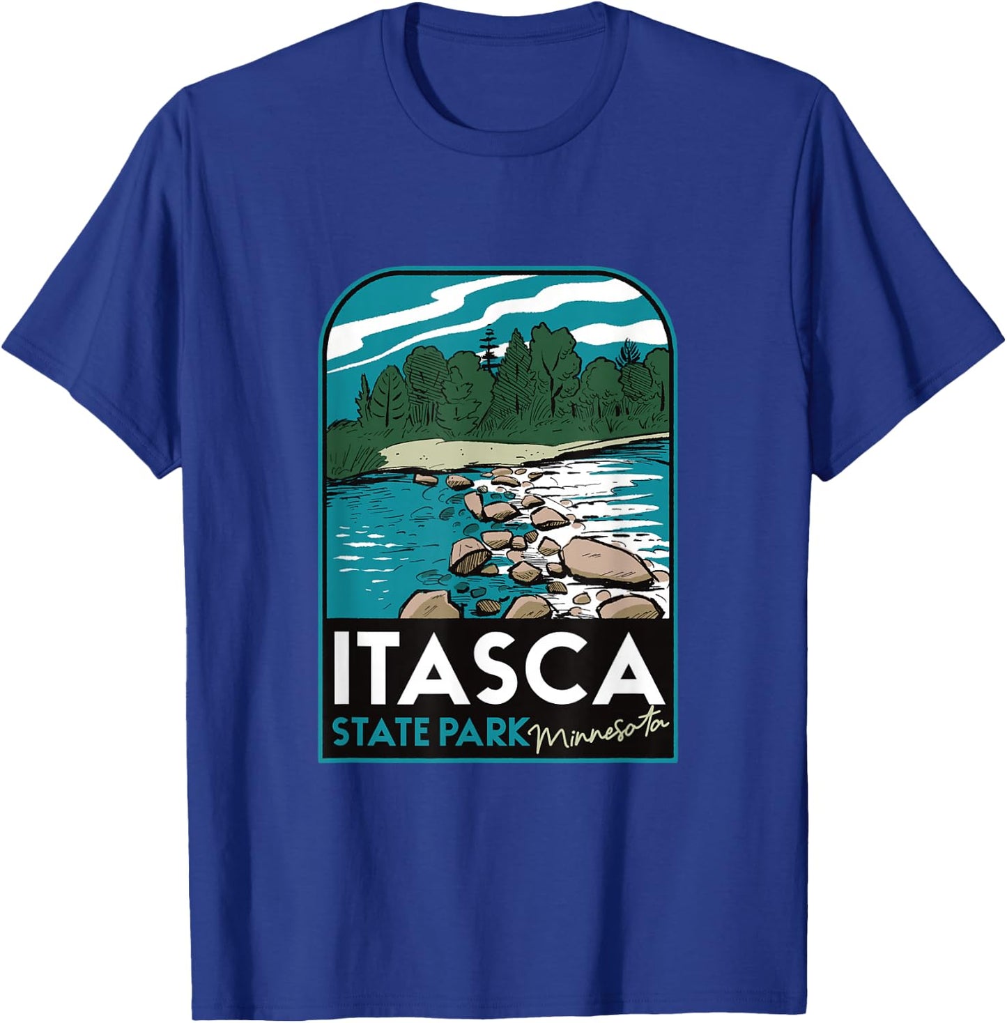 Itasca State Park MN Badge T-Shirt - T-Shirt | Royal