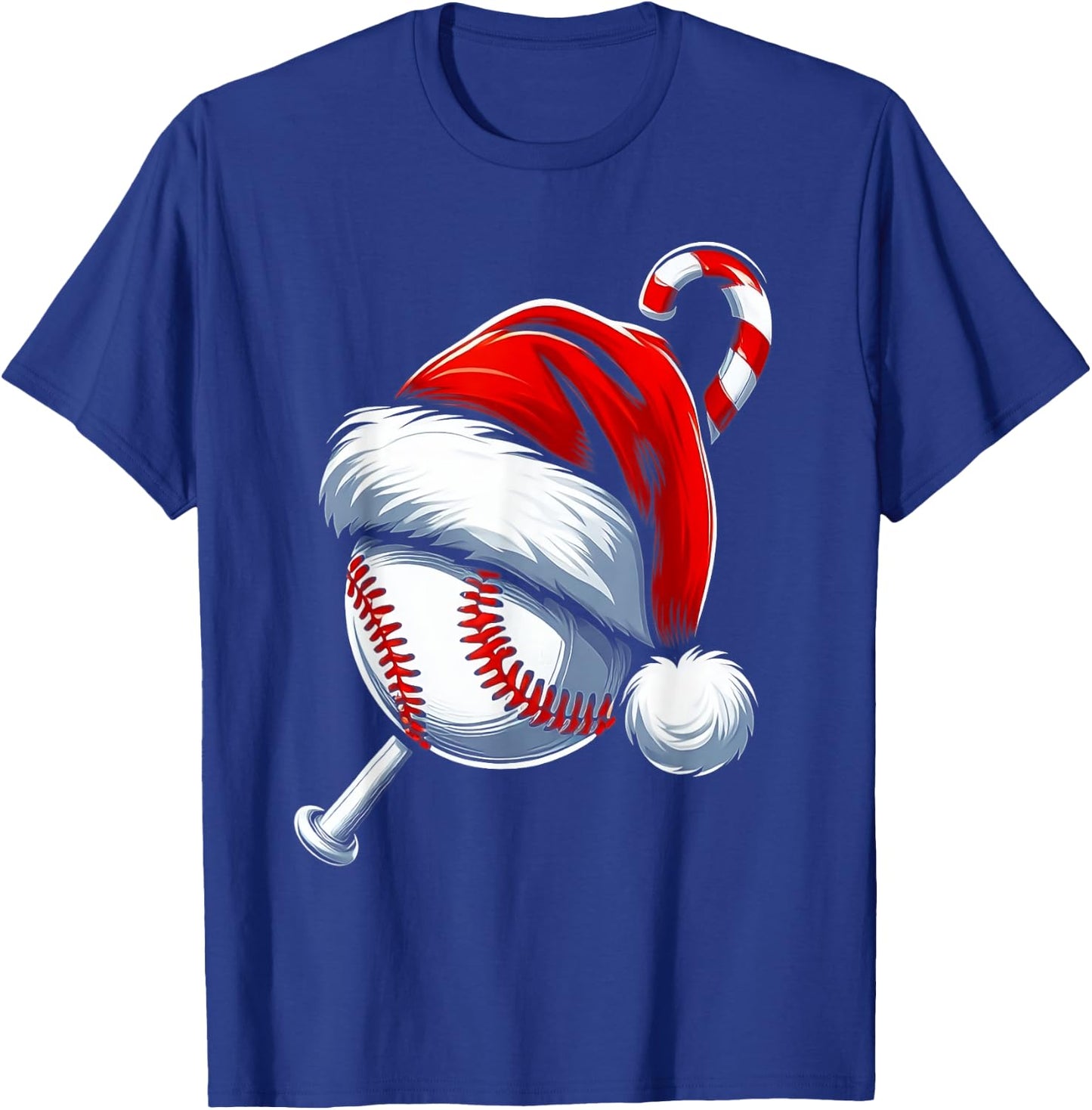 Christmas Santa Hat Baseball Matching Family Pajamas Sport T-Shirt - T-Shirt | Royal