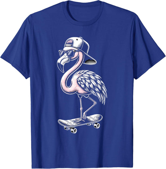 Skateboarding Flamingo Skater Skateboarder Women T-Shirt - T-Shirt | Royal