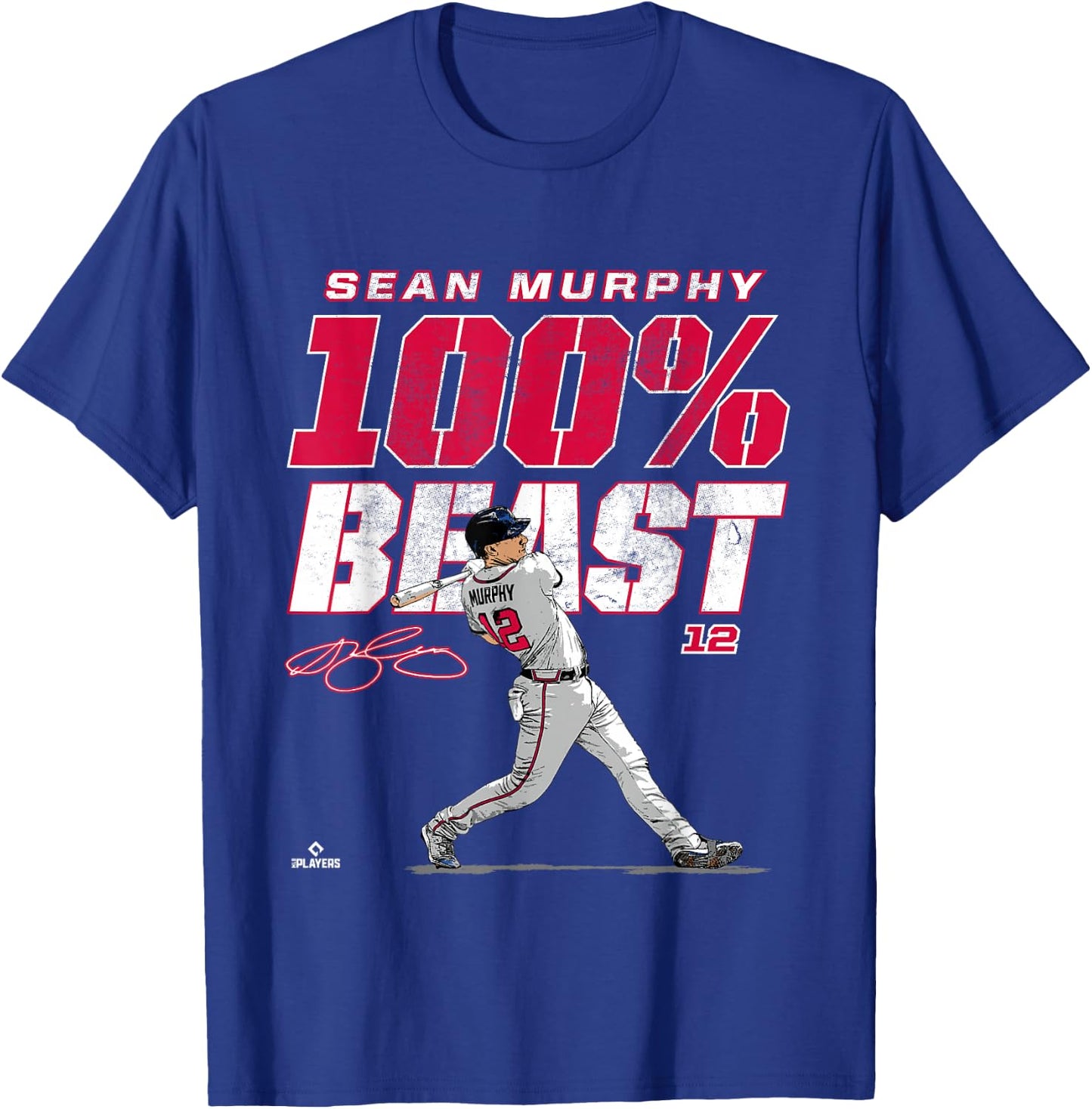 100% Beast Sean Murphy Atlanta MLBPA T-Shirt - T-Shirt | Royal