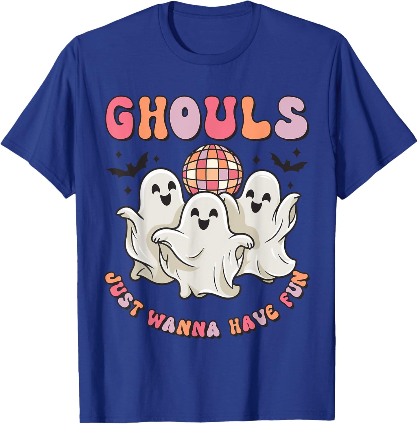 Groovy Halloween Ghouls Just Wanna Have Fun Dancing Ghost T-Shirt - T-Shirt | Royal