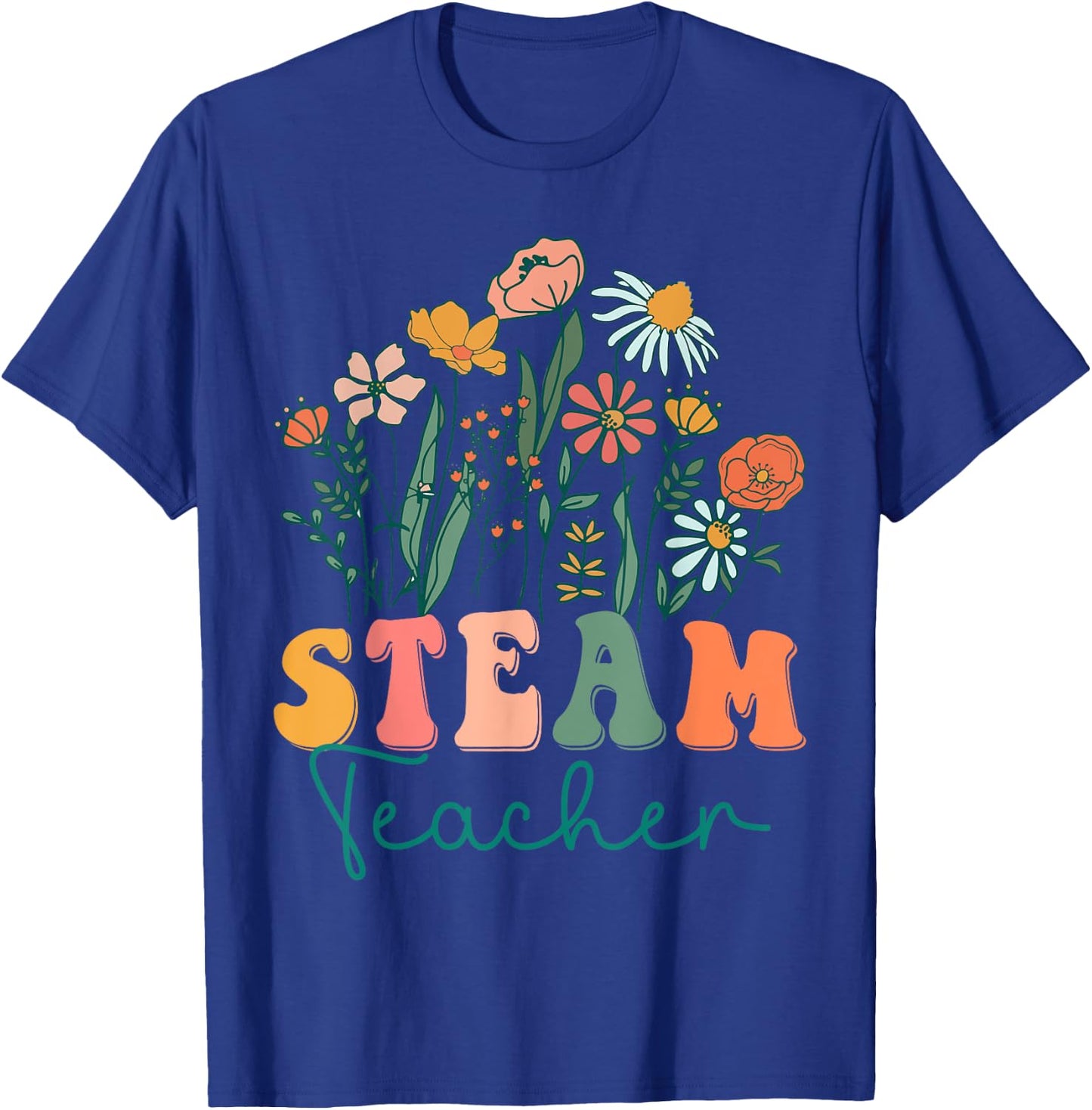 Groovy Wildflower Steam Teacher Women T-Shirt - T-Shirt | Royal