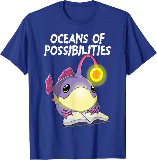 Oceans Of Possibilities Anglerfish Deep Sea Creature Fish T-Shirt - T-Shirt | Royal
