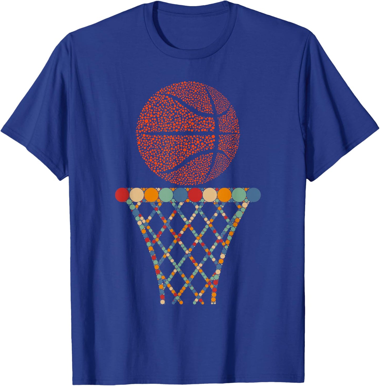 Funny Basketball Ball & Polka Dots Happy Dot Day Boys Kids T-Shirt - T-Shirt | Royal