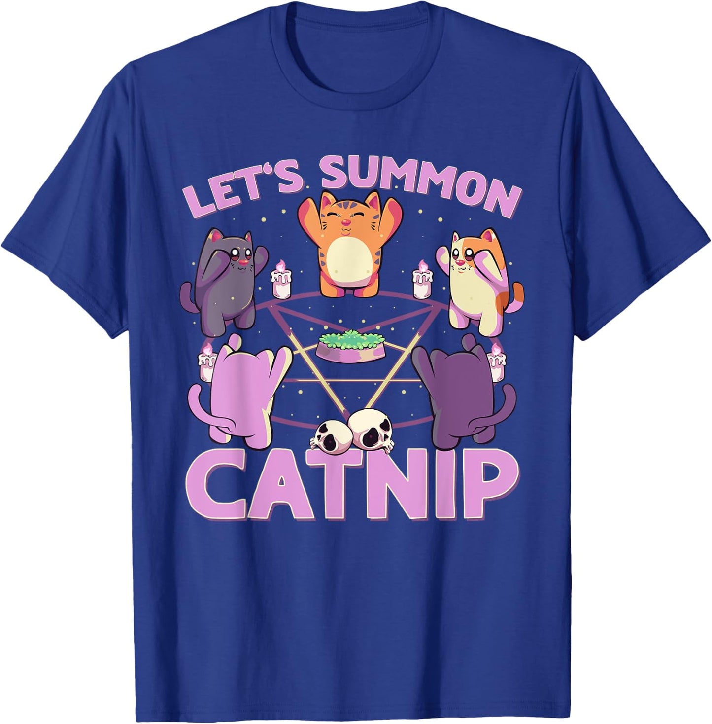 Pastel Goth Kawaii Occult Cats Summon Catnip Nu Goth Cat Men Women T-Shirt - T-Shirt | Royal