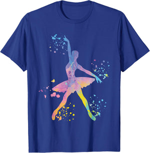 Ballet Dancer Colorsplash Woman Ballerina T-Shirt - T-Shirt | Royal