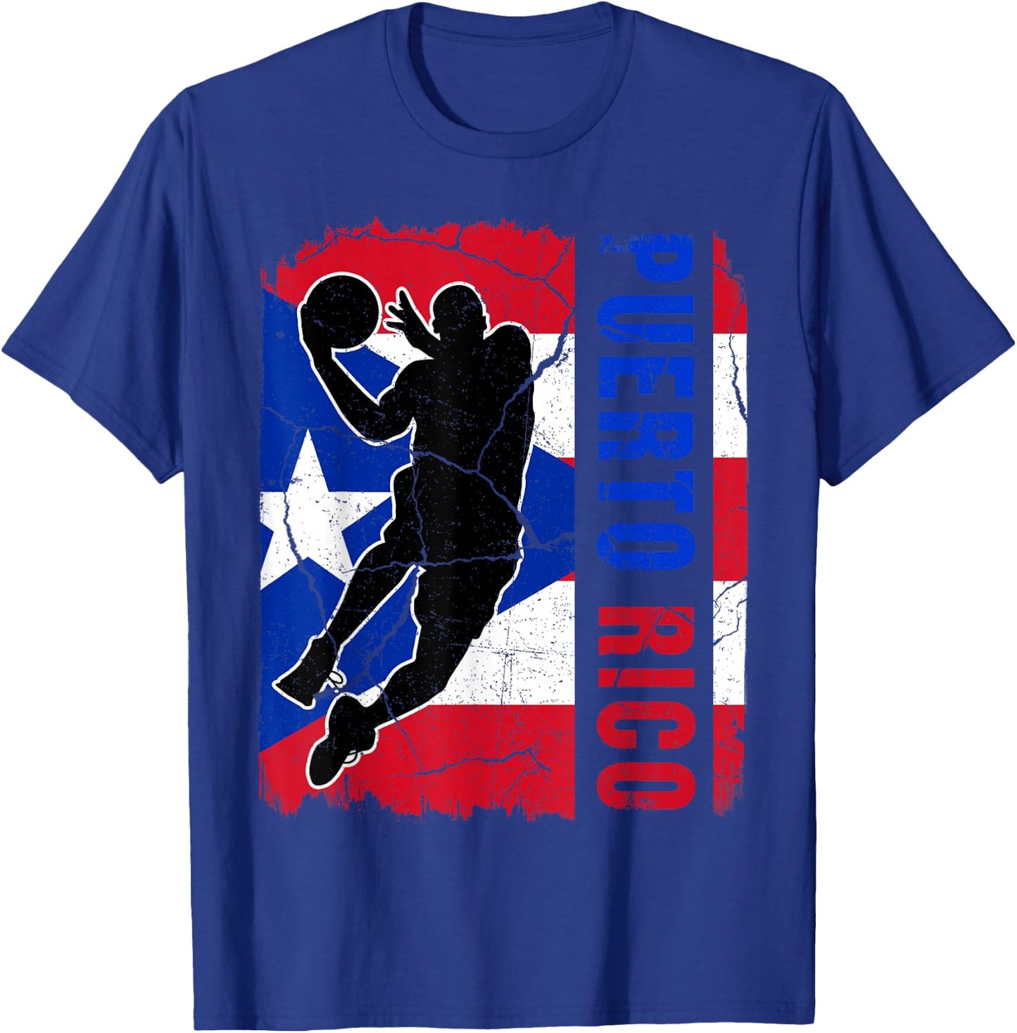 Puerto Rican Basketball Player Puerto Rico Flag Basketball T-Shirt - T-Shirt | Royal