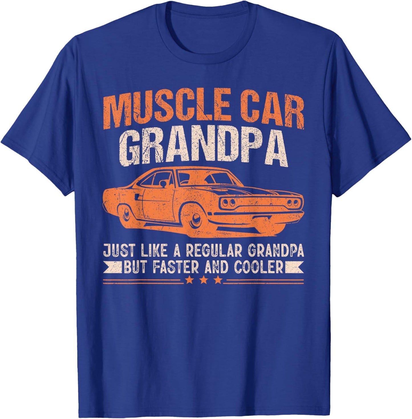 Muscle Car Grandpa For Vintage Car Lovers T-Shirt - T-Shirt | Royal