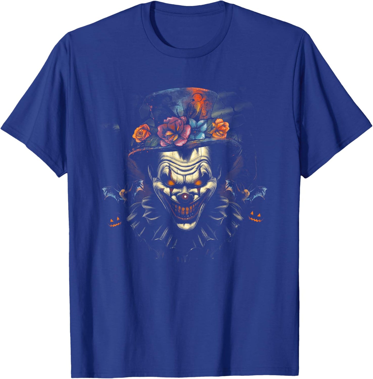 Halloween Scary Evil Clown Mask Horror Face Zombie Costume T-Shirt - T-Shirt | Royal