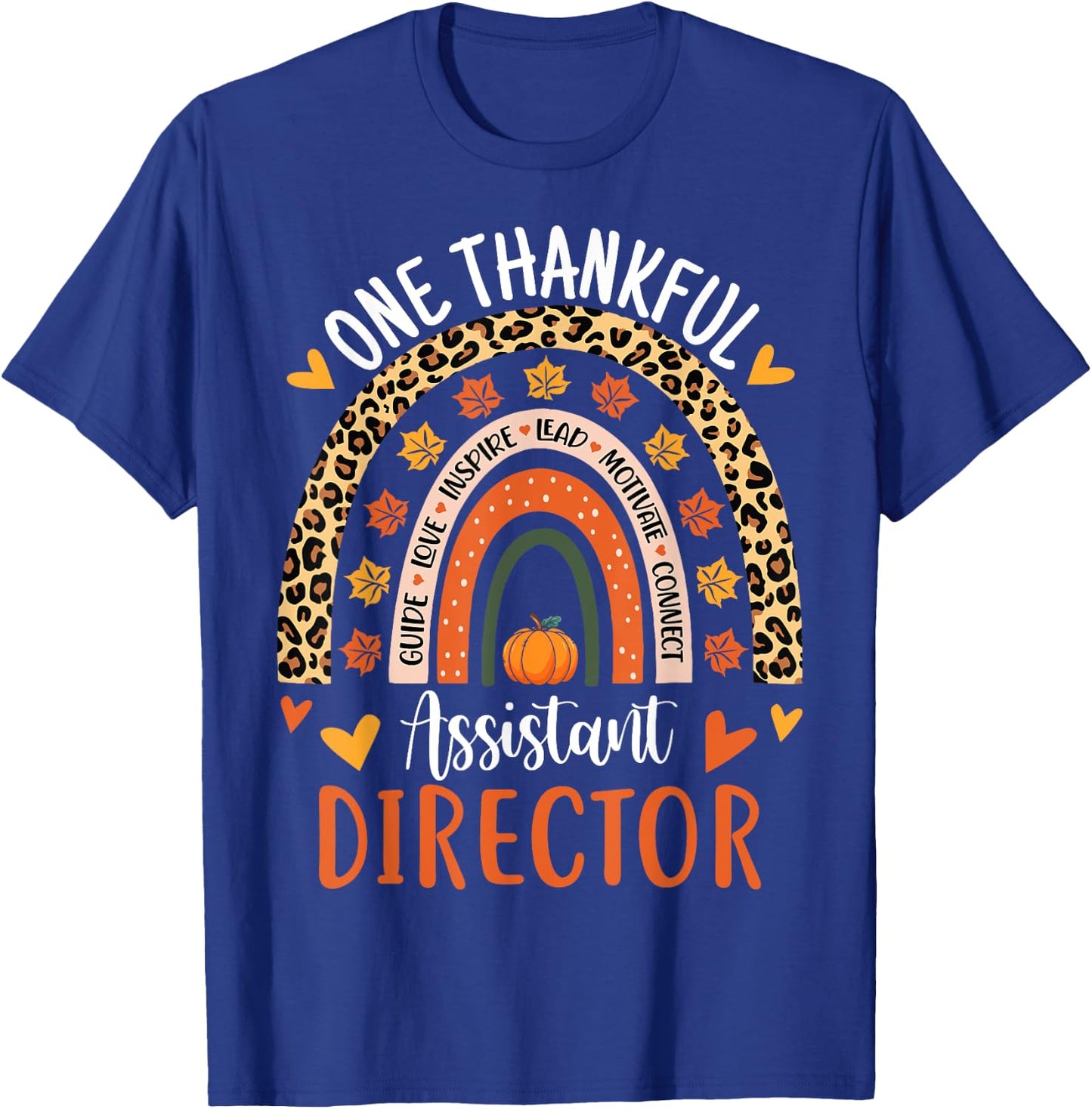 Thankful Assistant Director Thanksgiving School Secretary T-Shirt - T-Shirt | Royal