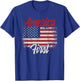 America First Veteran National Pride American Flag T-Shirt - T-Shirt | Royal