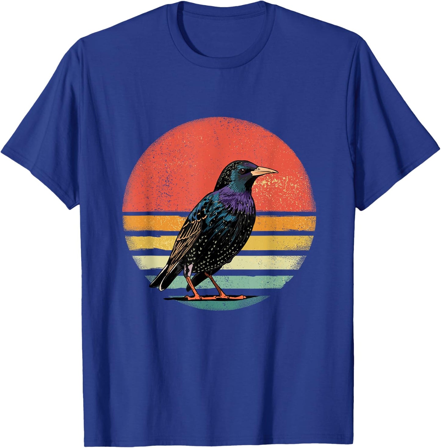 Retro Starling Bird Shirt Animal Birdwatcher Bird Lover T-Shirt - T-Shirt | Royal
