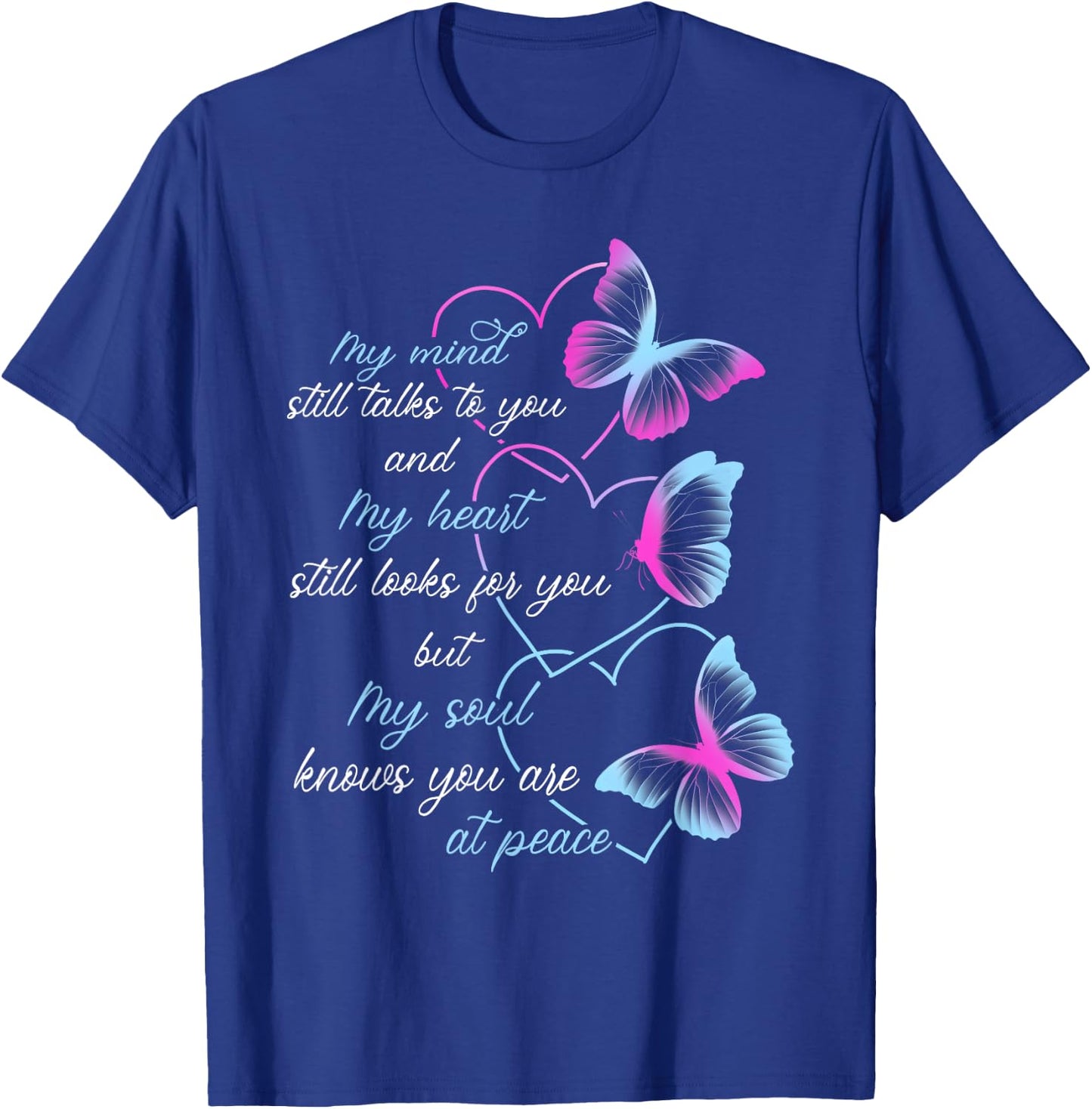 Memorial Men Butterflies Mom Dad Husband Wife T-Shirt - T-Shirt | Royal