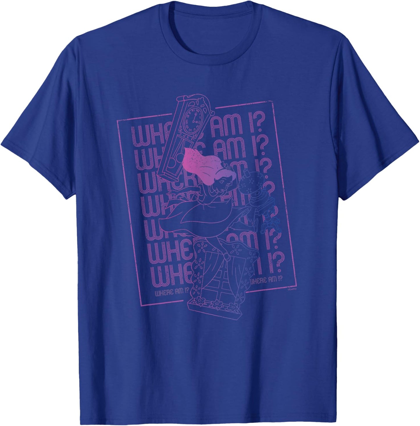 Disney Alice in Wonderland Rabbit Hole Falling Where Am I T-Shirt - T-Shirt | Royal