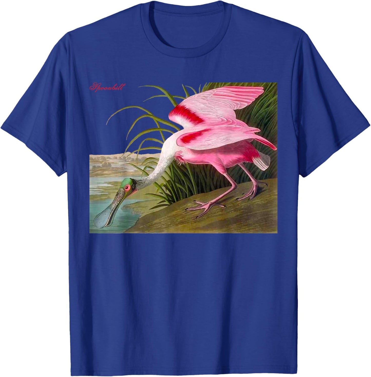 Audubon Spoonbill North American Birds Education Nature T-Shirt - T-Shirt | Royal