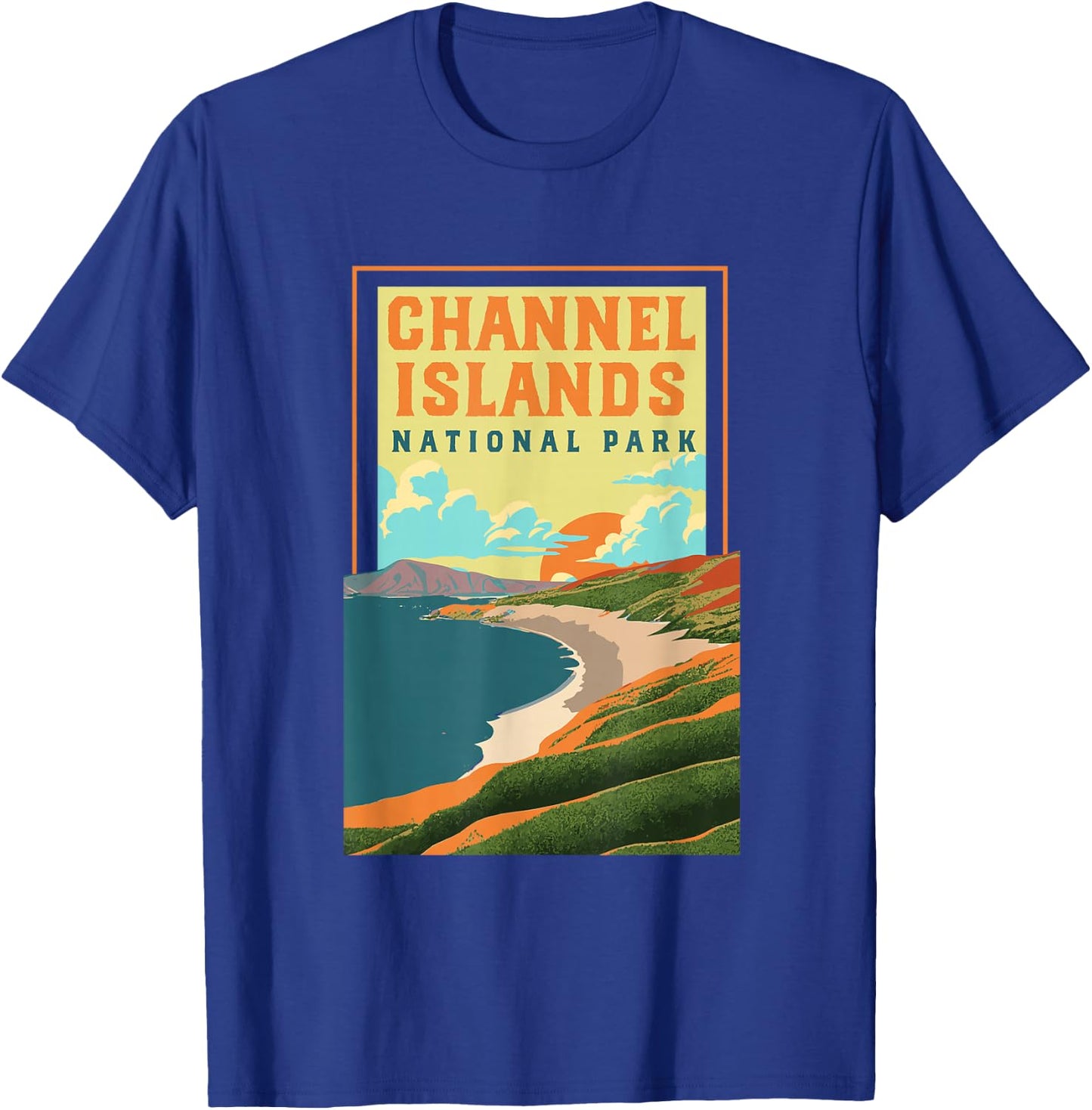 Channel Islands California WPA National Parks Poster Retro T-Shirt - T-Shirt | Royal