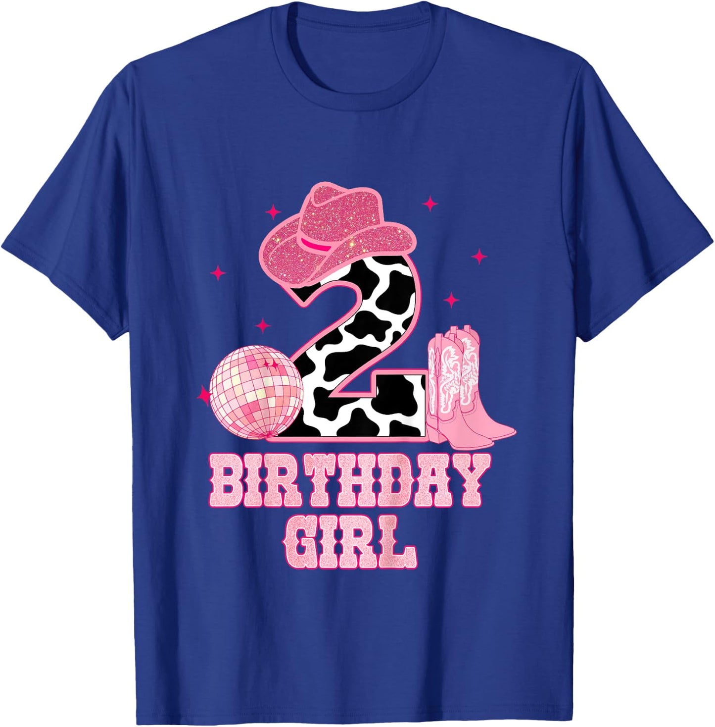 Happy 2nd Birthday Girl Outfit Rodeo Western Cowgirl Cowboy T-Shirt - T-Shirt | Royal
