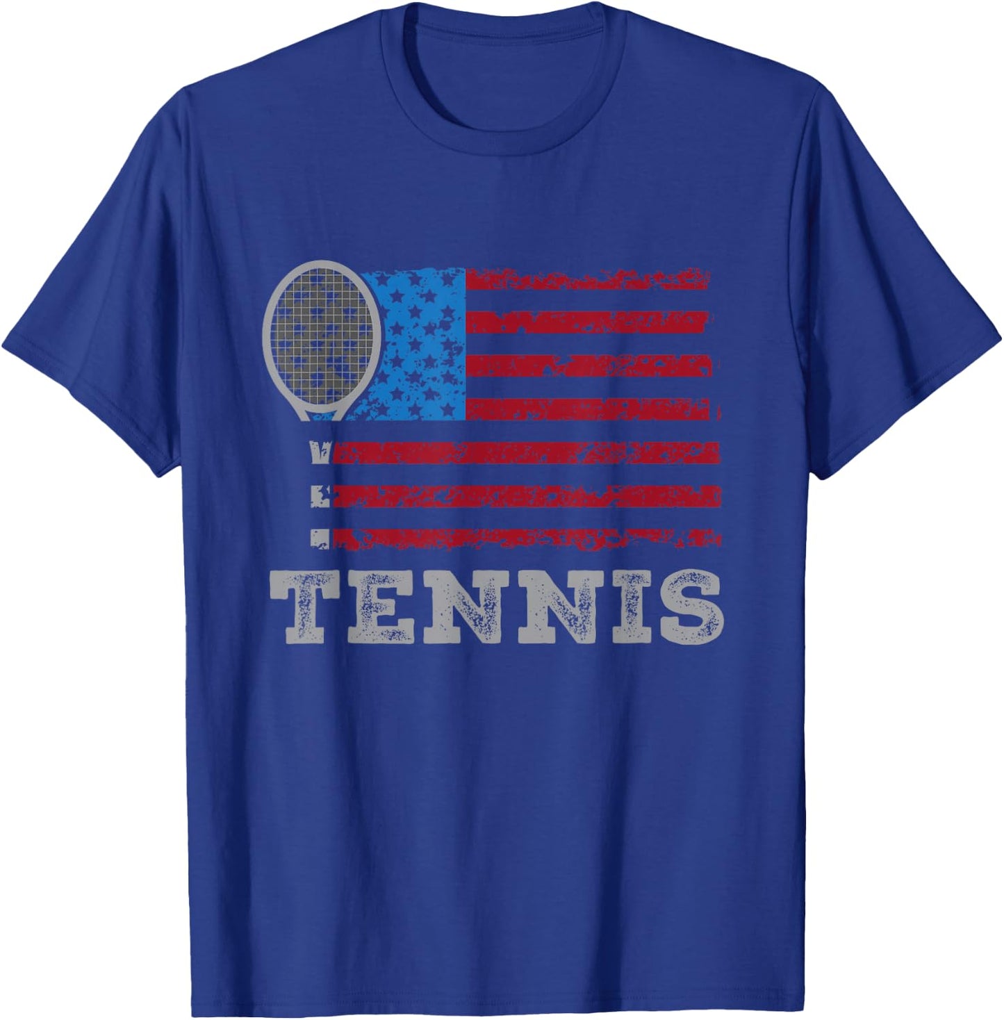 USA Flag Tennis US Tennis Lover Team Sport T-Shirt - T-Shirt | Royal