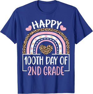 100th Day Of 2nd Grade Funny 100 Days Of School Teacher T-Shirt - T-Shirt | Royal