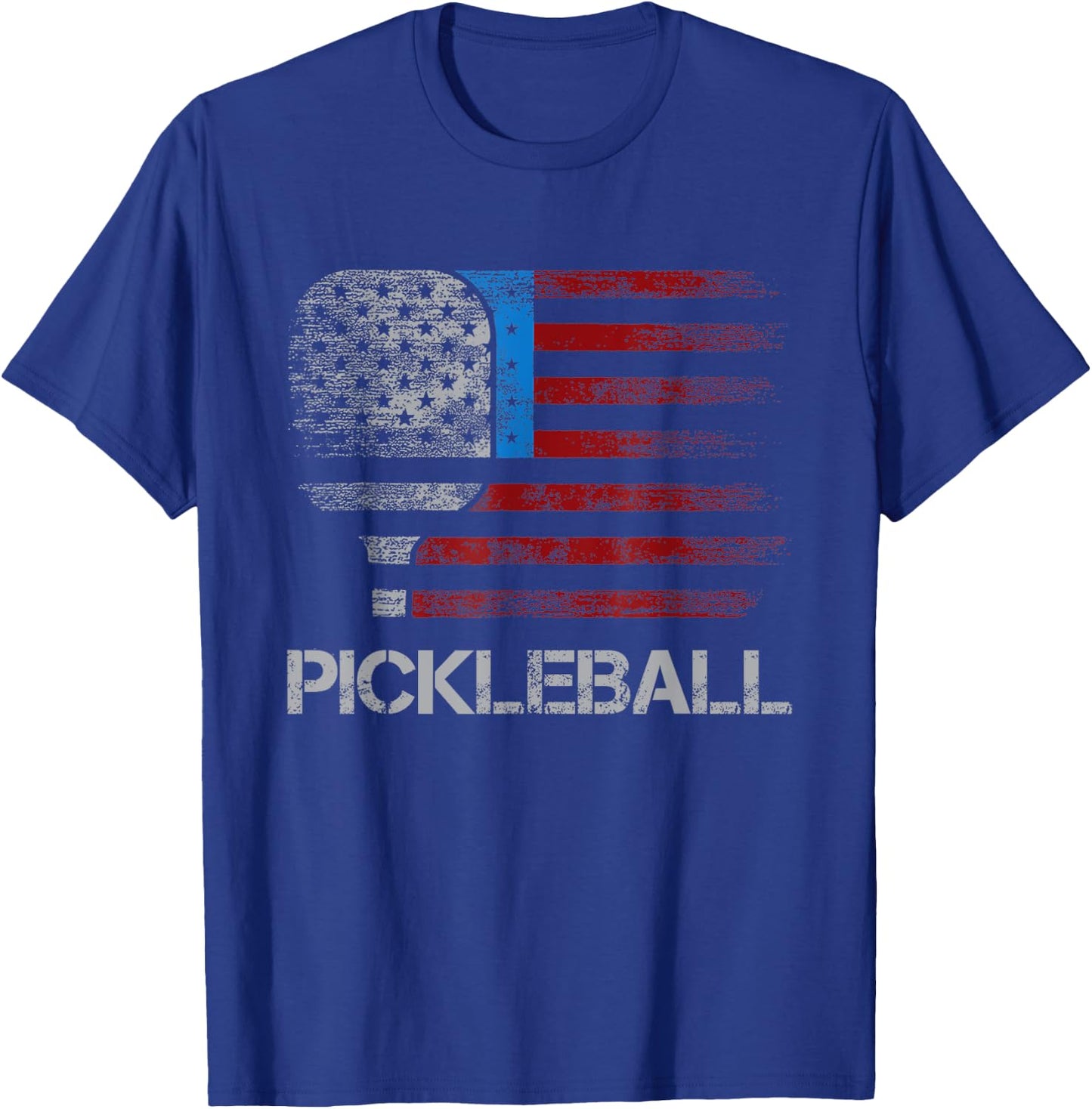 US Flag Pickleball Player Paddleball Lover T-Shirt - T-Shirt | Royal