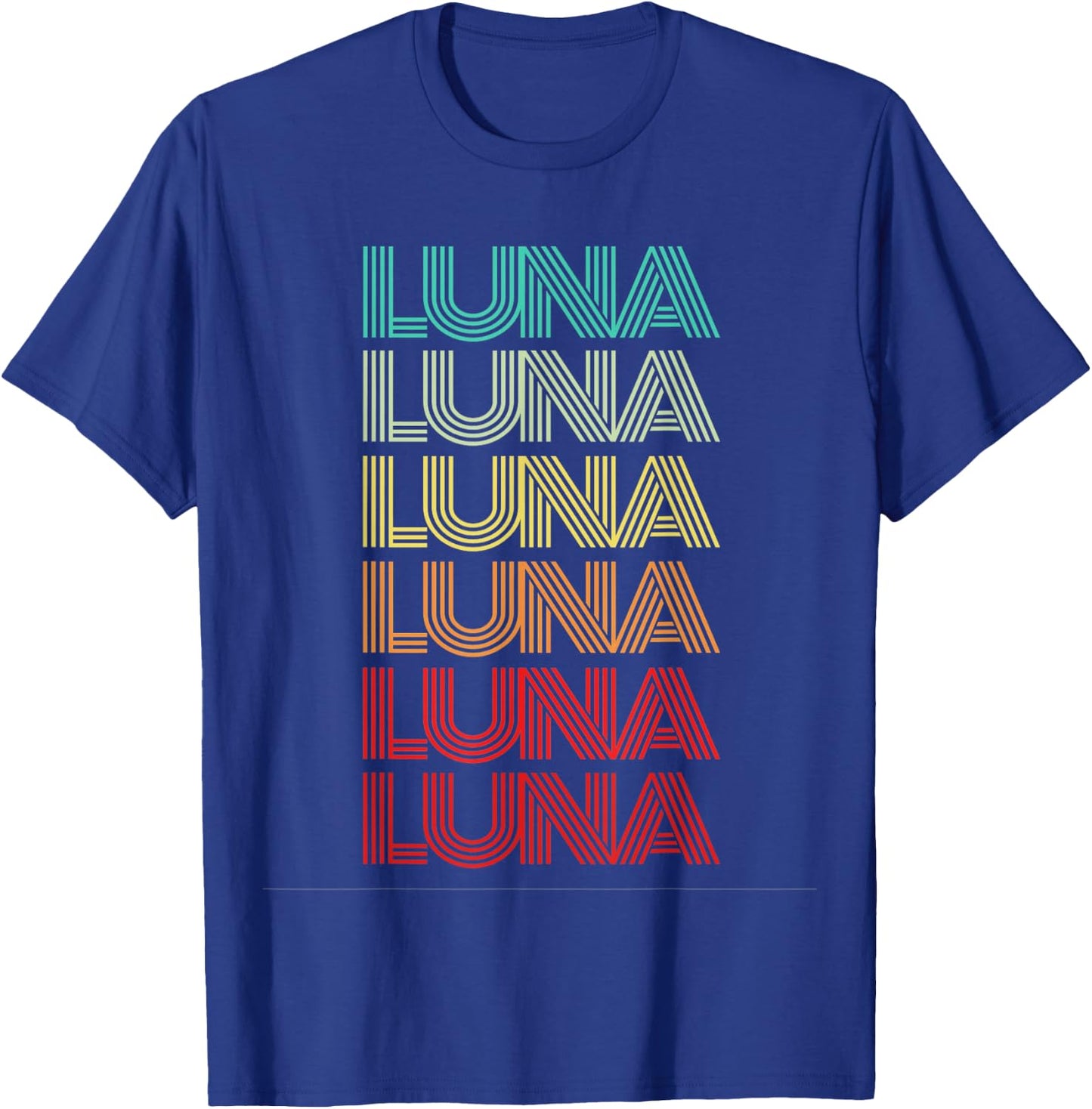 First Name LUNA Girl Retro Personalized Groovy 60s Birthday T-Shirt - T-Shirt | Royal