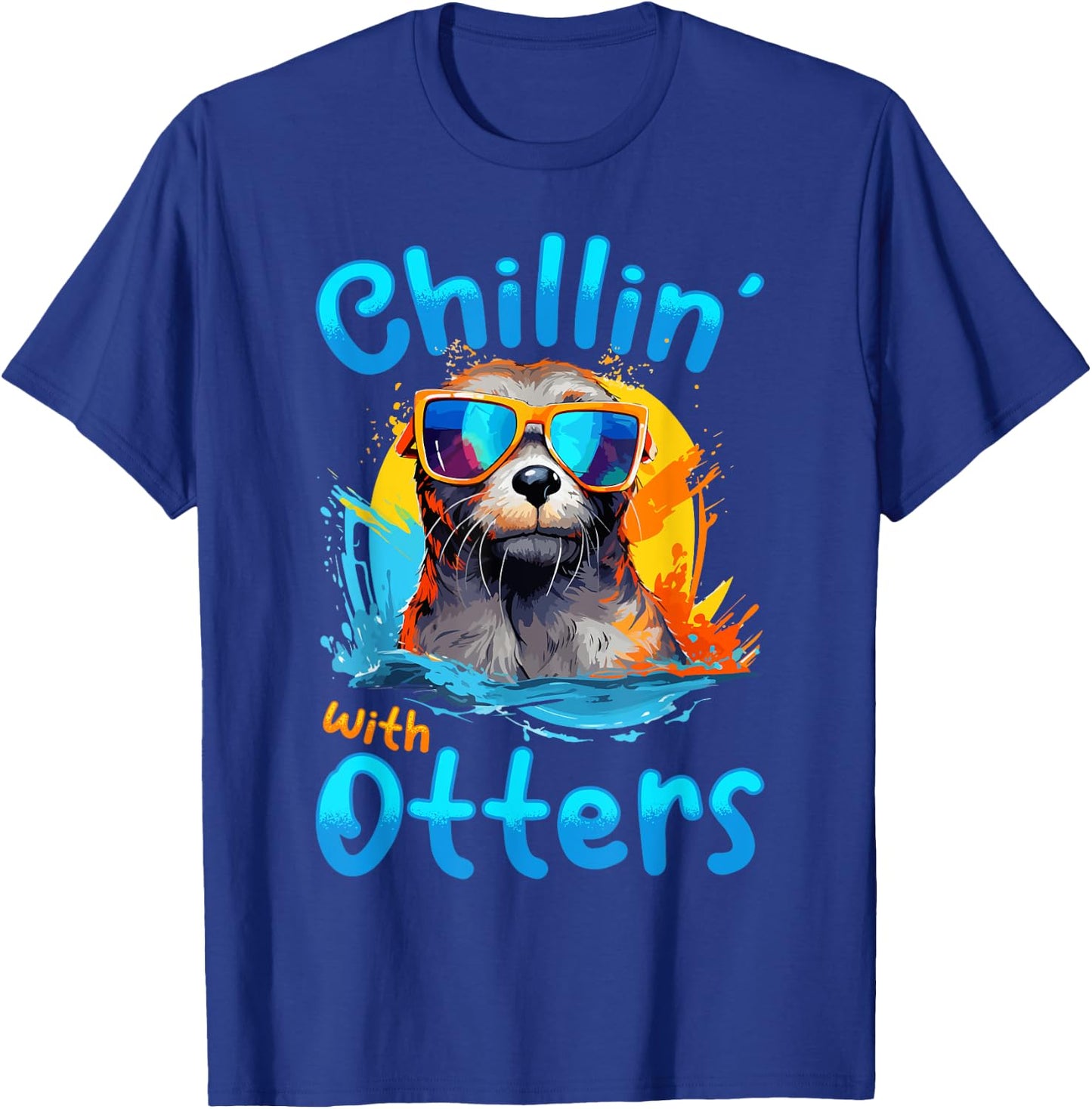 Otter Animal Kids & Adult - Chillin' with Otters T-Shirt - T-Shirt | Royal