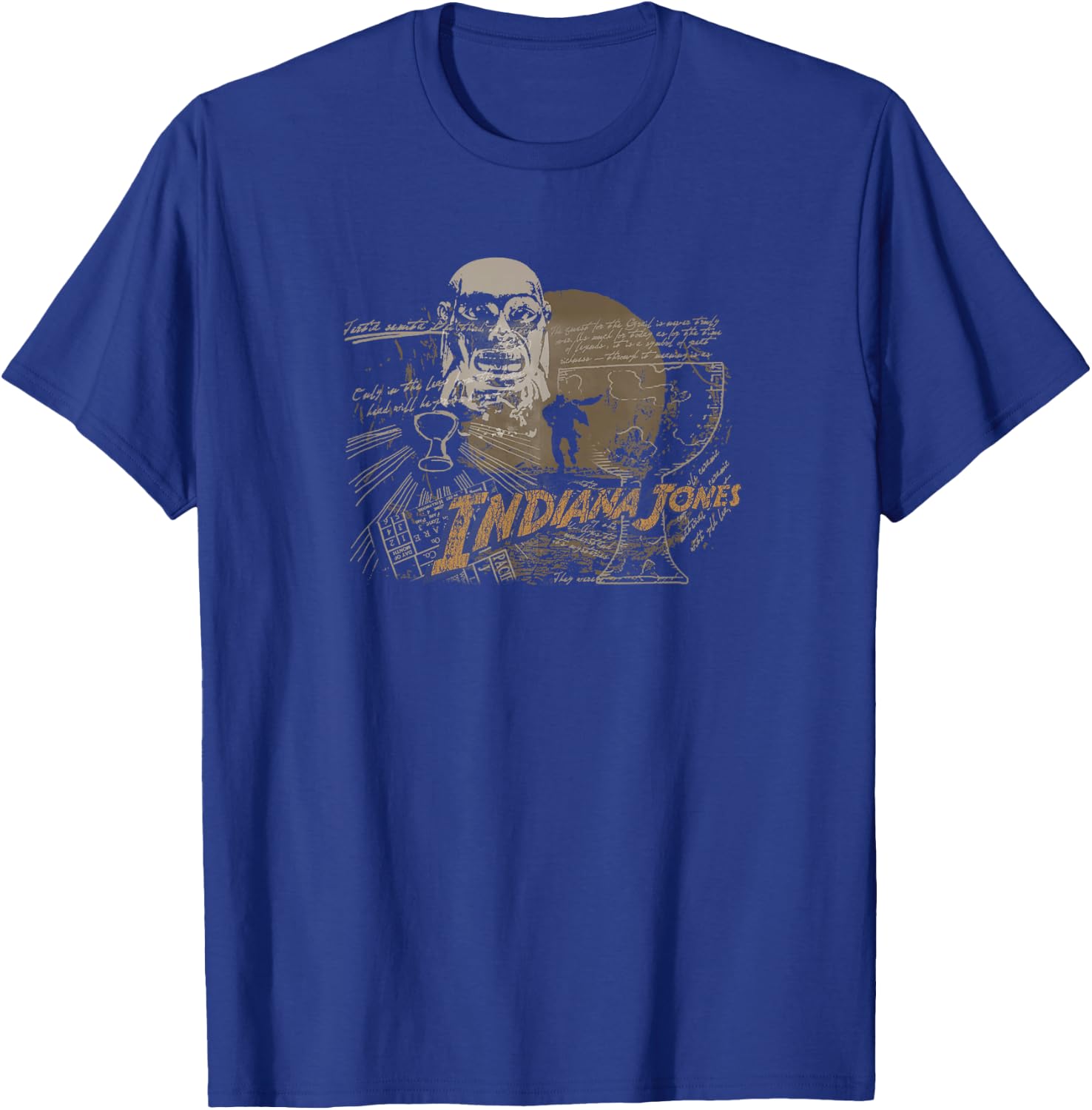 Indiana Jones Raiders of The Lost Ark Vintage Distressed T-Shirt - T-Shirt | Royal