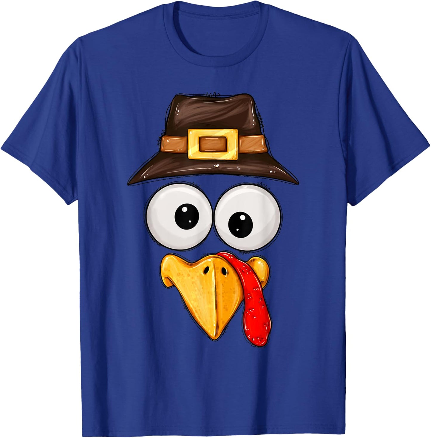 Cute Turkey Face Glasses Boys Kids Thanksgiving Family T-Shirt - T-Shirt | Royal