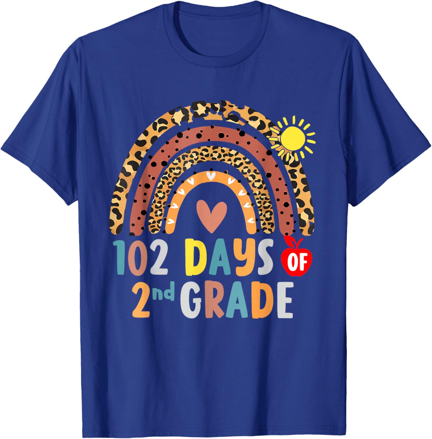 102 Day Of 2nd Grade Rainbow 102 Days Of Second Grade T-Shirt - T-Shirt | Royal