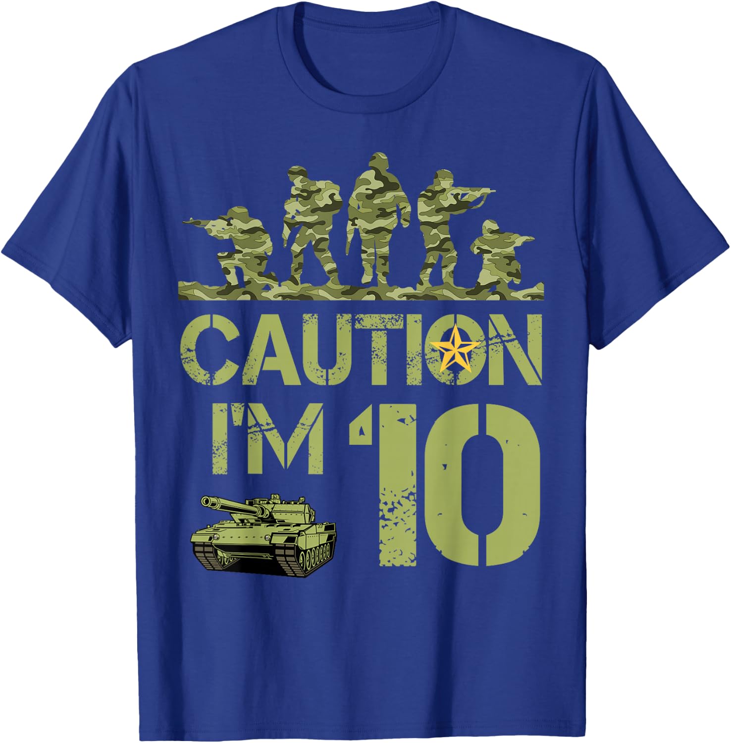 10th Birthday Military I'm 10 Year Old Soldier Camo Birthday T-Shirt - T-Shirt | Royal