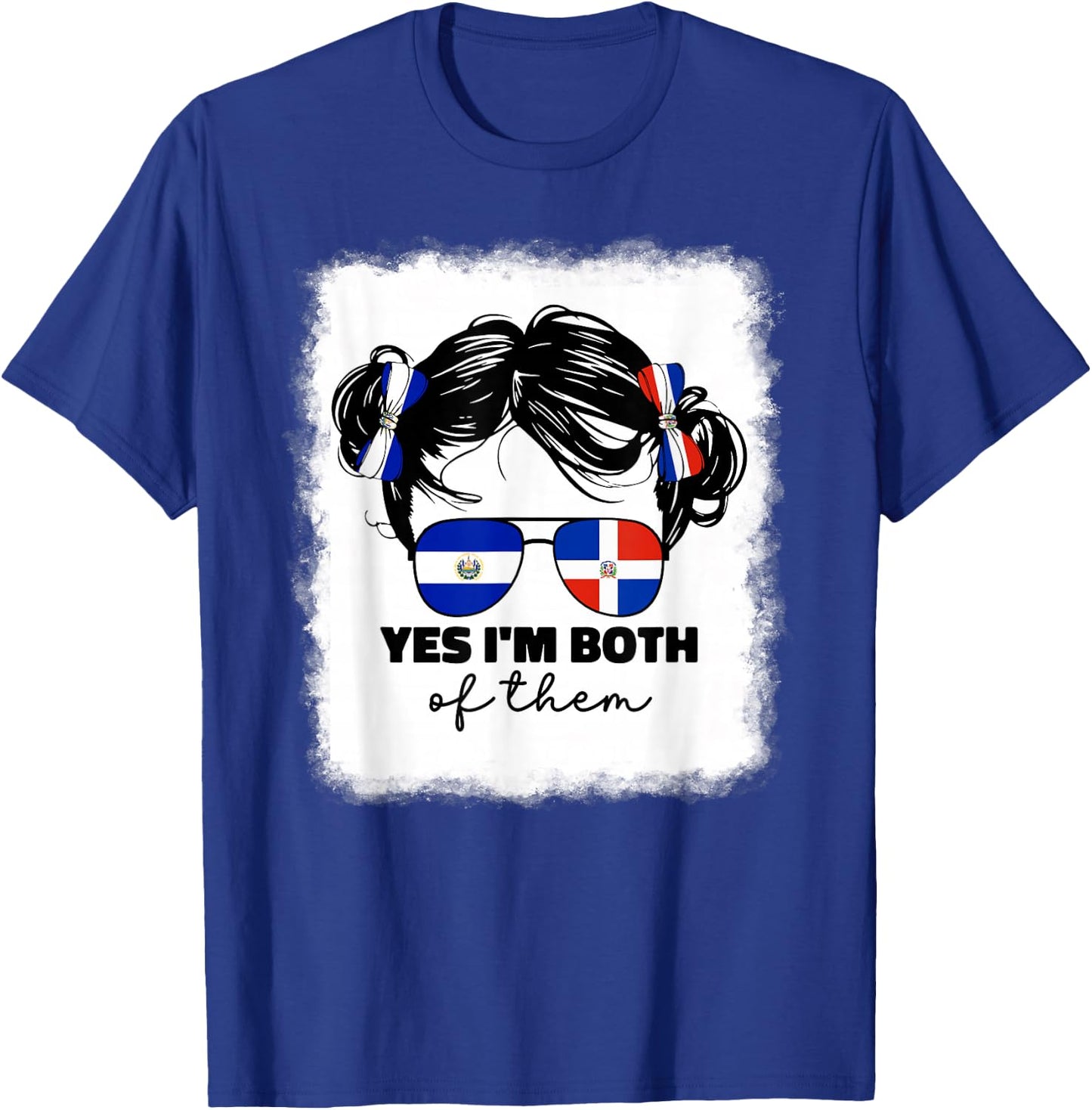 Half Dominican And Salvadorian El Salvador Flag Kids Girls T-Shirt - T-Shirt | Royal