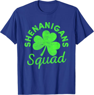 Shenanigans Squad Green Clover St Patricks Day Men Women T-Shirt - T-Shirt | Royal