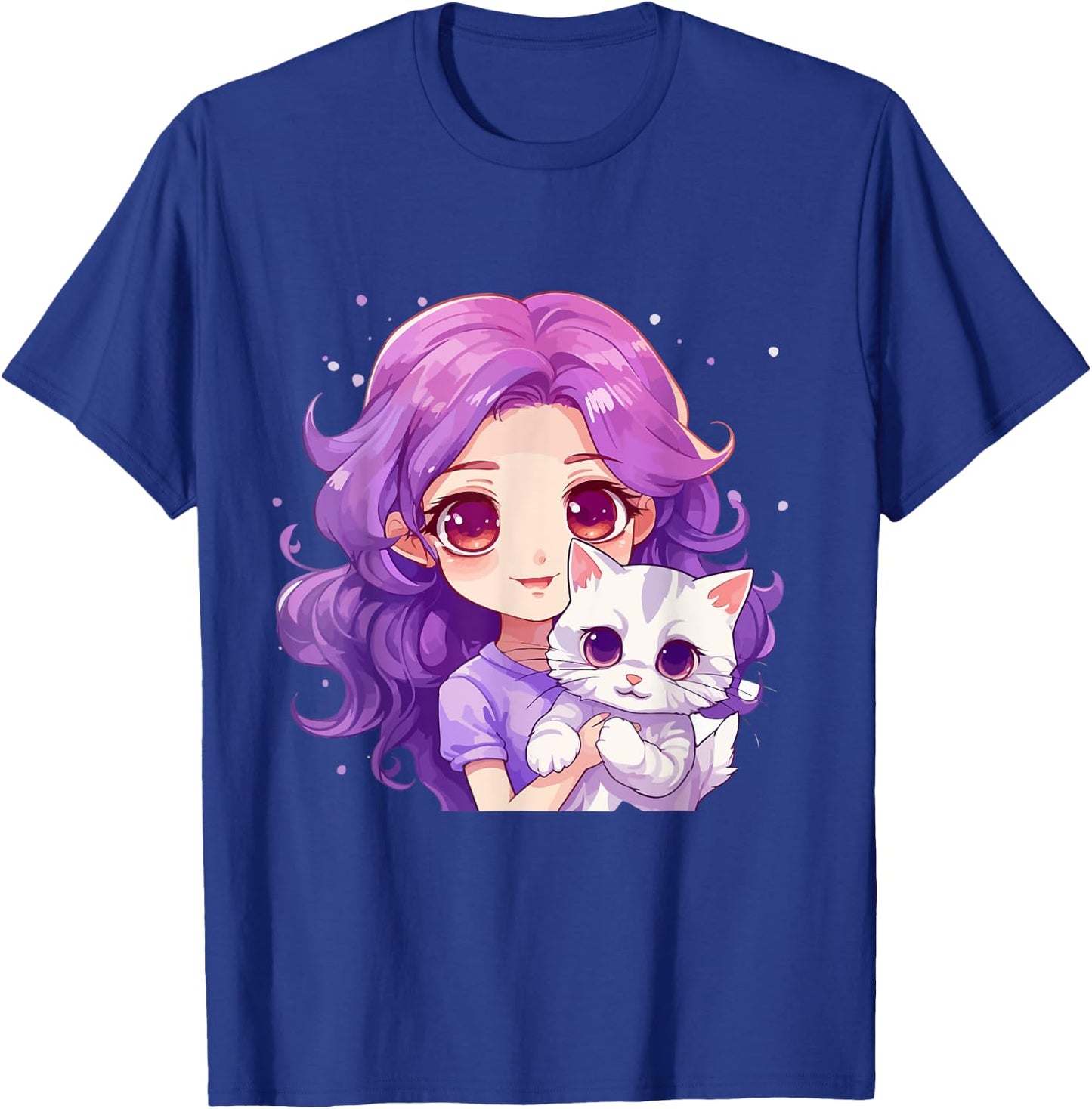 Anime and Cats Lover for Teen Manga kawaii Graphic Otaku T-Shirt - T-Shirt | Royal
