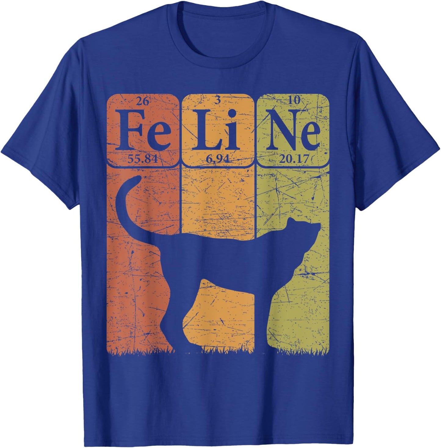 Feline Cheetah Periodic Table Elements Cheetah Retro T-Shirt - T-Shirt | Royal