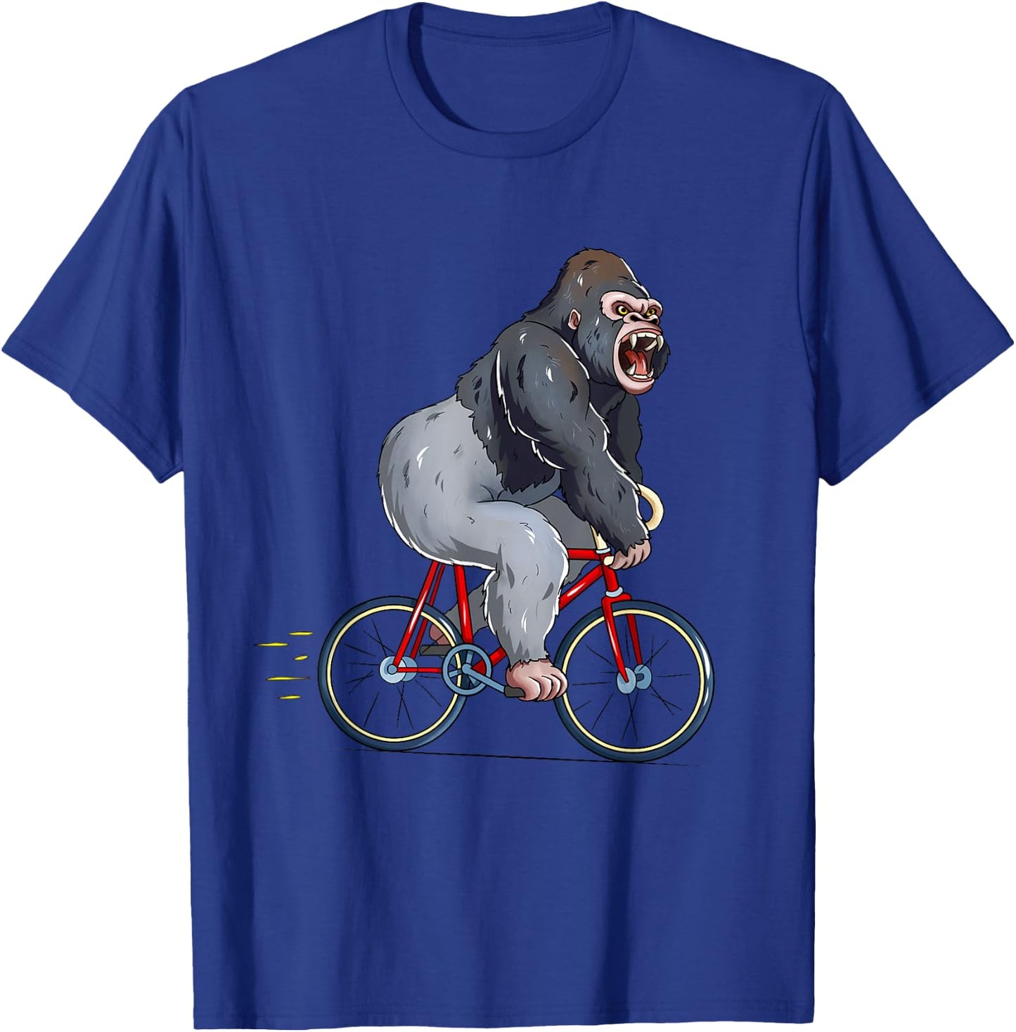 Gorilla Riding Bicycle Cute Biker Cyclist T-Shirt - T-Shirt | Royal