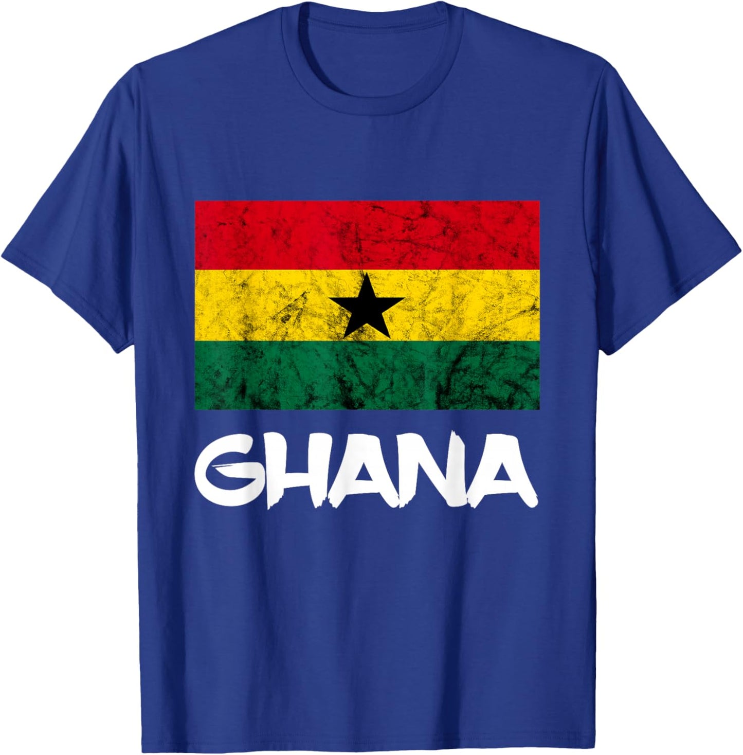 Ghana Vintage Ghanese Flag Africa Ghanese Roots Ghana Flag T-Shirt - T-Shirt | Royal