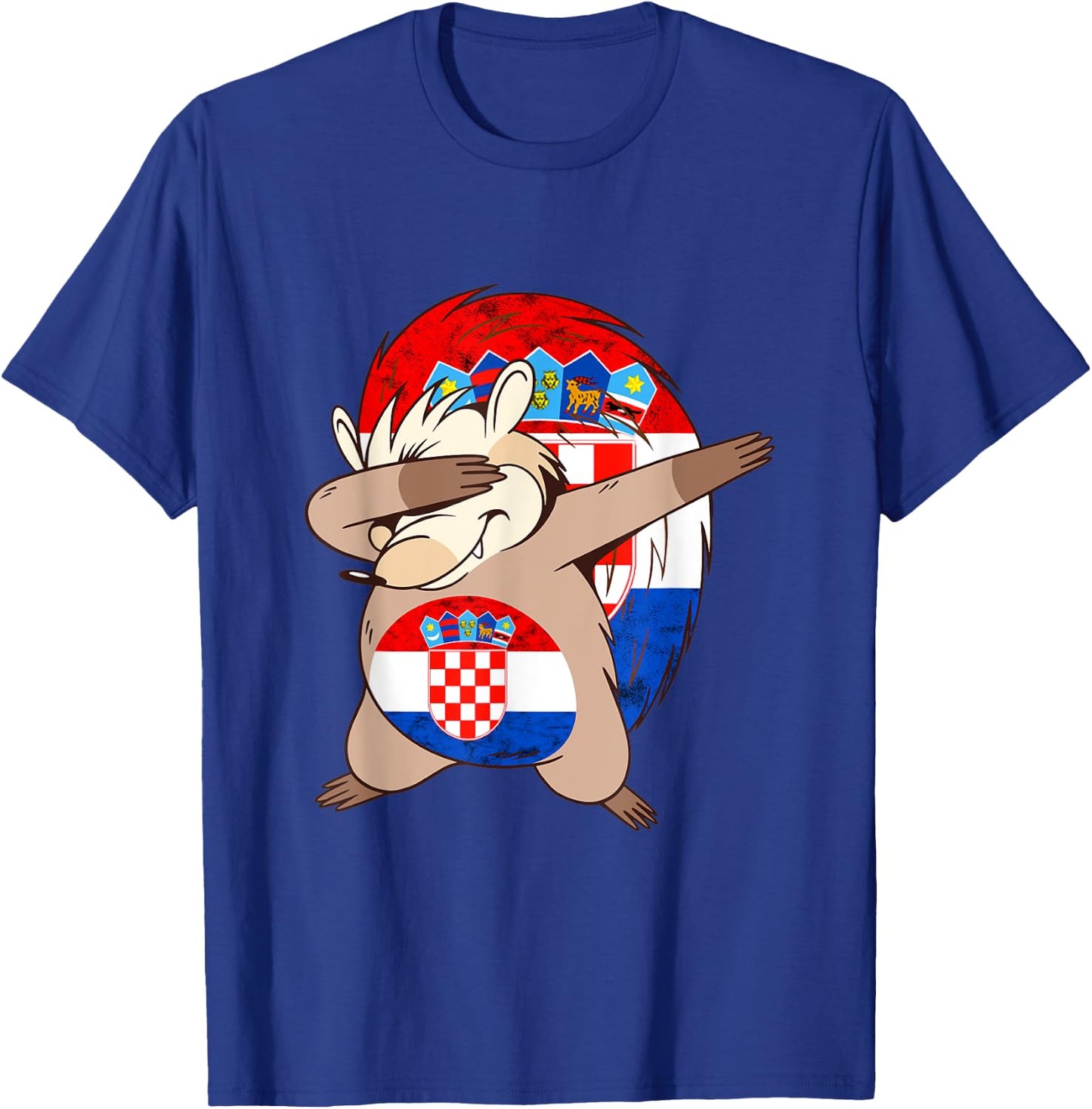Hrvatska Hedgehog Croatian Soccer Team Croatian Flag Croatia T-Shirt - T-Shirt | Royal