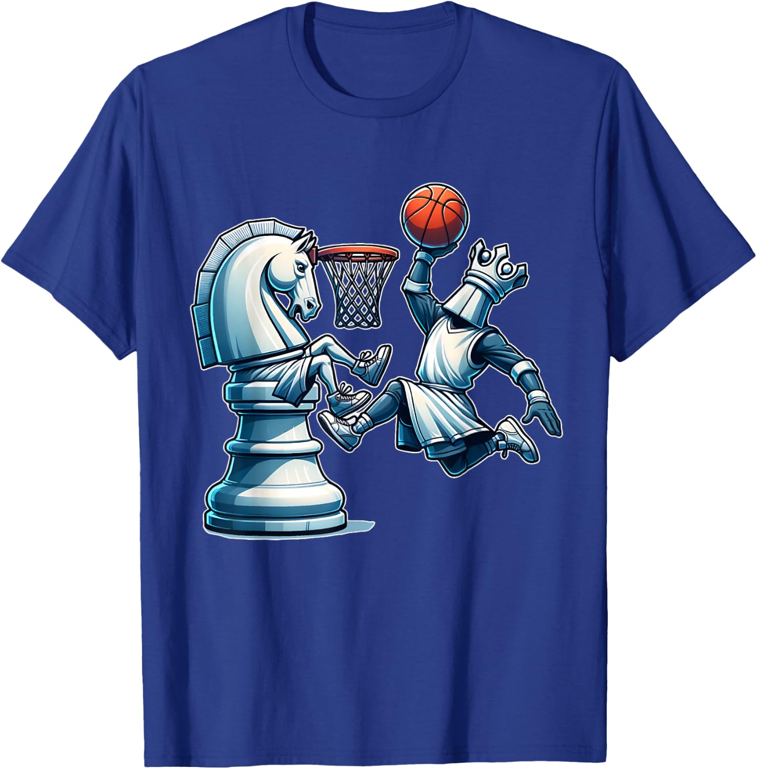 Elegant Chess Board King Basketball Game T-Shirt - T-Shirt | Royal