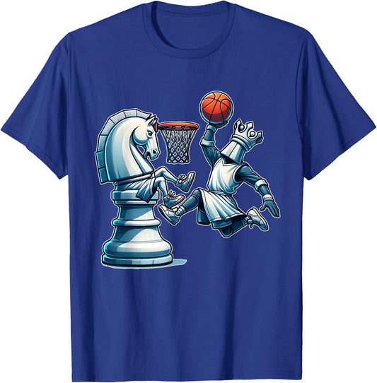 Elegant Chess Board King Basketball Game T-Shirt - T-Shirt | Royal