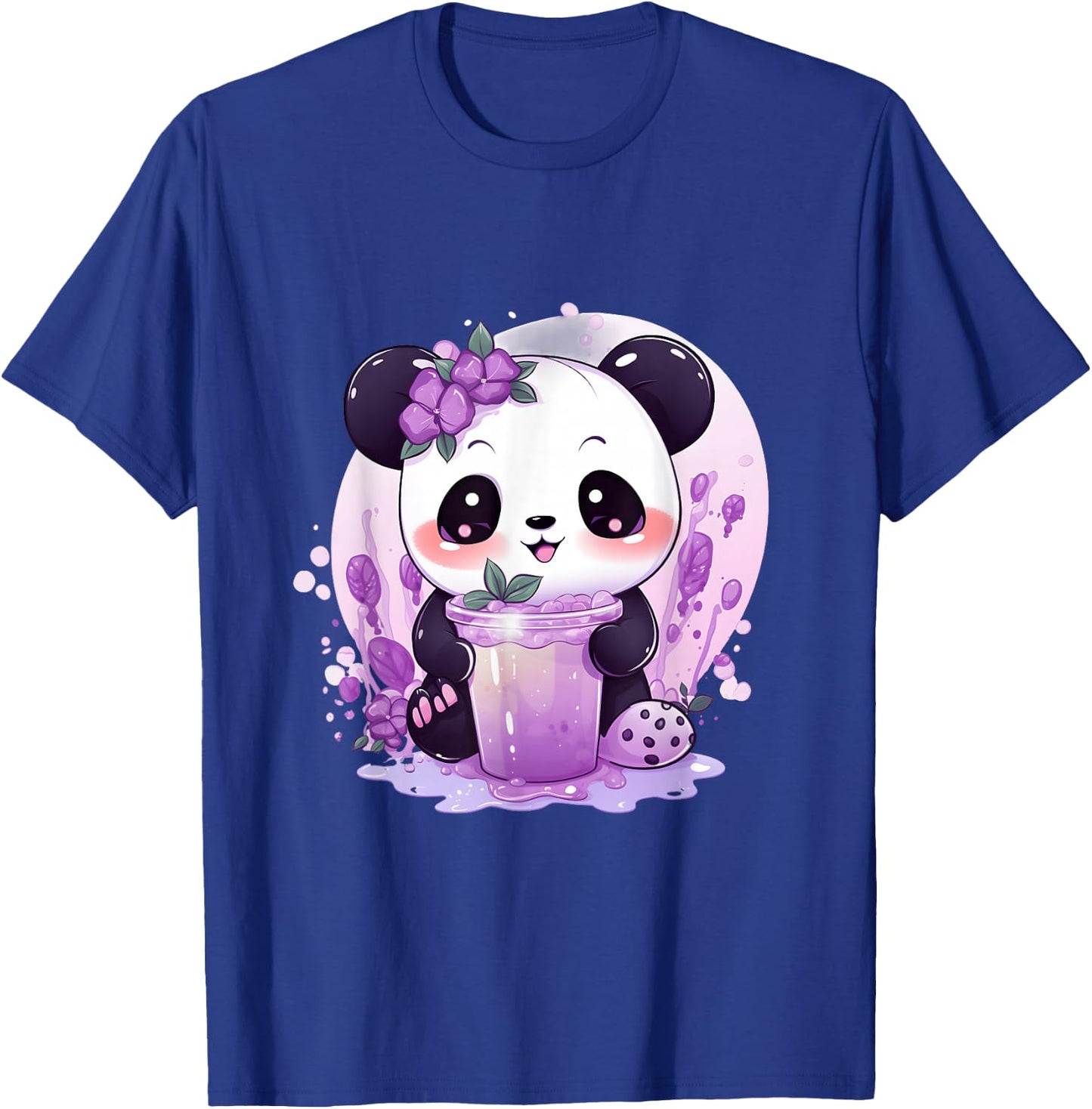Otaku Kawaii Anime Panda Drinks Boba Tea Bubble T-Shirt - T-Shirt | Royal