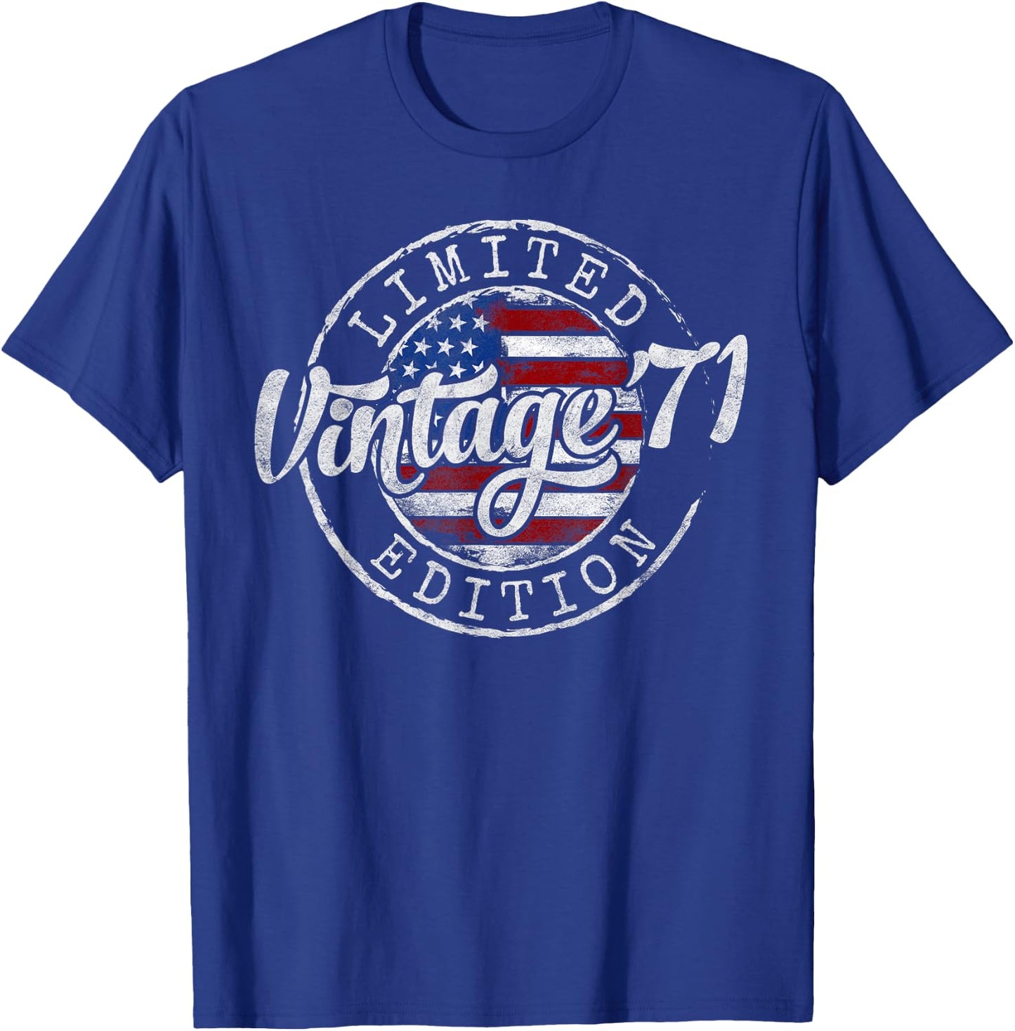 Vintage 1971 54th Birthday Gifts Women 54 Year Old T-Shirt - T-Shirt | Royal
