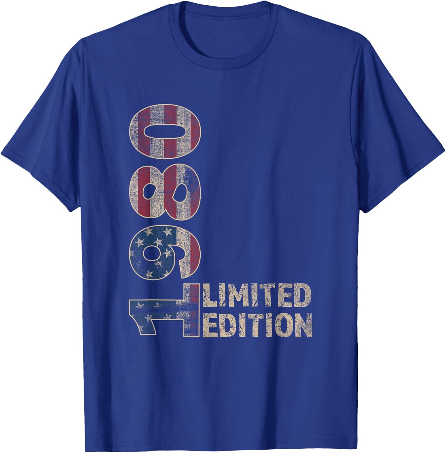 45th Birthday Gift men Vintage born 1980 turning 45 Year Old T-Shirt - T-Shirt | Royal